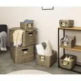 Terra Home Aufbewahrungskorb Aufbewahrungskörbe 7 tlg Set Seegras (XXL Set, 7 St), Handgefertige Korb Aufbewahrung Set aus Seegras (Schwarz)