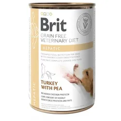 BRIT Veterinary Diet Hepatic Turkey, Pea Nassfutter für Hunde 400g