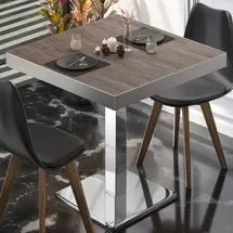 GGM Möbel Bistrotisch 70 x 70 x 77 cm Light Wenge/Edelstahl