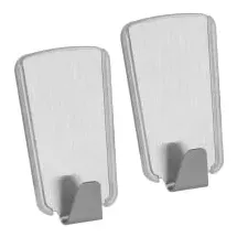 Metaltex pullCLEAN Inox Klebehaken, trapezförmig 2 Stück, silber