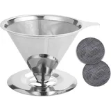 ZSMJAER Kaffeefilter Wiederverwendbar,Permanent-Kaffeefilter aus rostfreiem Stahl,Papierloser Kaffeefilter zur Herstellung von manuellem Kaffee.