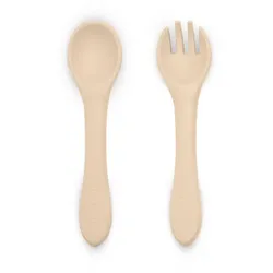 Petite&Mars Take&Match Silicone Cutlery Besteck Desert Sand 6 m+ 2 St.