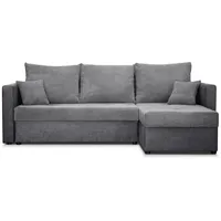 Konstanta Möbelhaus Ecksofa ER 1 UD 223cm x140 m, mit Bettfunktion und Bettkasten, Federkern grau