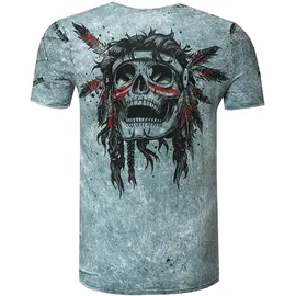 RUSTY NEAL T-Shirt RUSTY NEAL, Herren, Gr. 3XL, grau, 100% Baumwolle, bedruckt, normal, Rundhals, Shirts T-Shirt, mit verwaschenem Print