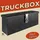 Trucky Deichselbox Schwarz Werkzeugkasten Truckbox Alu Box Anhänger Kiste mit Deckel Abschließbar Alubox Transportbox Werkzeugbox Aluminium Aufbewahrungsbox D015