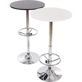Mendler Bartisch Bari Ø60 cm höhenverstellbar Schwarz