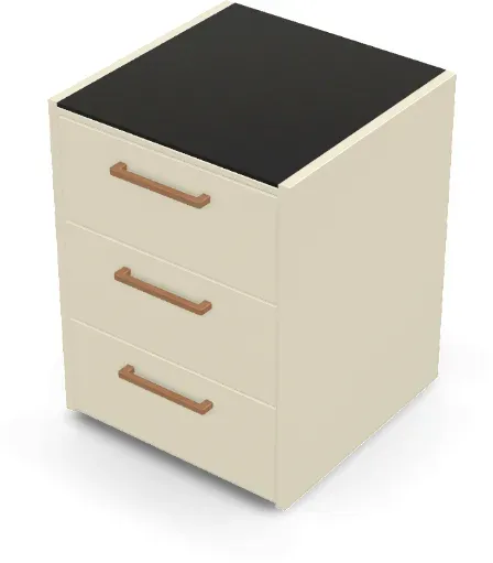 Brabura CT 60 Schubladenmodul - Nero Zimbabwe / Perle Blanche / Holzgriff