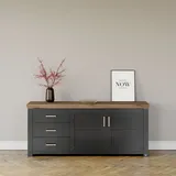 set one by Musterring Sideboard York Dekor Graphit / Eiche