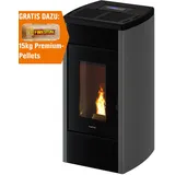 FreePoint Pelletofen Duke Stahl Silberfarben 14 kW mit Automatik