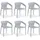 Homestyle4u Gartenstuhl Kunststoff grau 6er Set