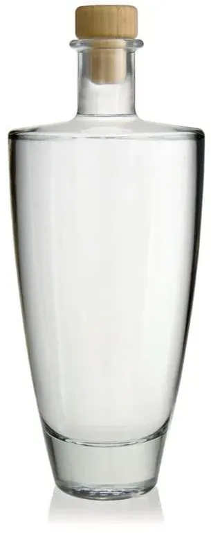Botella de vidrio 'Vanessa' de 500 ml, ovalada, boca: corcho