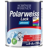 SCHÖNER WOHNEN-Farbe Mix Weißlack Polarweiß zum Mischen lassen  (Basismischfarbe 1, Glänzend, 750 ml)