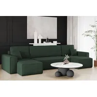 Kaiser Möbel Ecksofa mit schlaffunktion und bettkasten, Sofa U-form, Couch U-form BEST Cord Grün