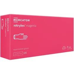 Mercator Nitrylex® magenta- Medizinische Nitrilhandschuhe, puderfrei, latexfrei in magenta 1x 100 Stück Größe: XS