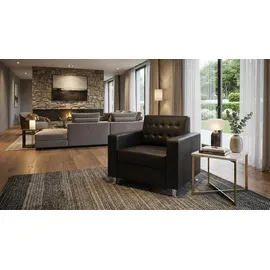 MCW Sessel Pori Textil 89 x 82 x 75 cm Schwarz mit Rollen
