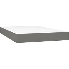 vidaXL Boxspringbett mit Matratze Dunkelgrau 120x200 cm Stoff