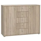 Forte Kommode Faik Holzoptik Braun Eiche Sonoma