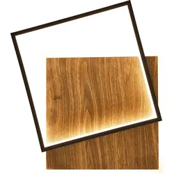 Licht-Erlebnisse Deckenleuchte HERLOHN LED 40W Natur Schwarz Holz Aluminium LE116042