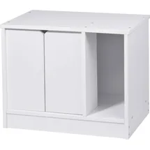 Dobar Katzenschrank Zeta mit Trennwand 60 cm x 40 cm x 49 cm Weiß