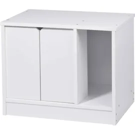 Dobar Katzenschrank Zeta mit Trennwand 60 cm x 40 cm x 49 cm Weiß