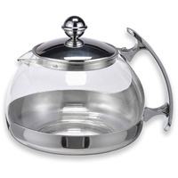 Teekanne Glas mit Edelstahl Stövchen Tee Set Teewärmer Teebereiter ca. 1,2 Liter