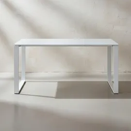 KADIMA DESIGN Büro-Set MUENCHEN 3-tlg Weiß Schreibtisch, Schrank, Container Glasfront