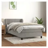 vidaXL Boxspringbett 100 x 200 cm Hellgrau