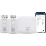 Homematic IP Smart Home Access Point + 2x Homematic IP Smart Home Heizkörperthermostat – Evo, digitaler Thermostat Heizung, einfache Installation, Energie sparen, App, Alexa & Google Assistant