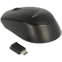DeLOCK Optische 3-Tasten Wireless Mini Maus USB Type-C 2,4 GHz (12526)