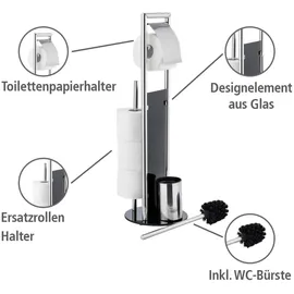 Wenko WC-Bürstengarnitur Ravina Silber/Schwarz 3in1