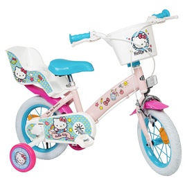 Toimsa Bikes TOIMSA Kinderfahrrad Hello Kitty 12 Zoll mit Stützrädern Korb Puppensitz 3-5 Jahre