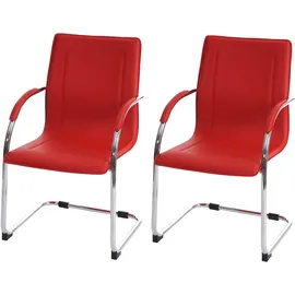 Mendler 2er-Set Esszimmerstuhl Samara, Freischwinger Küchenstuhl Lehnstuhl Stuhl, Stahl schwarz - Schwarz
