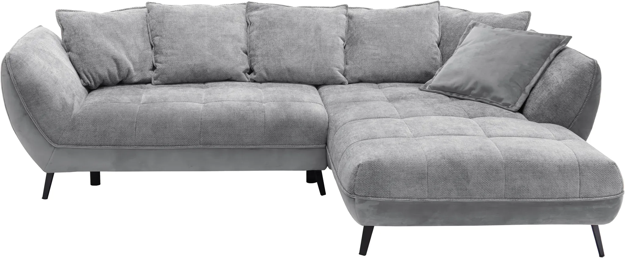 Ecksofa EXXPO - SOFA FASHION "Midway mit einfacher Easy-Lift-Bettfunktion, bequem und modern", grau, B:282cm H:91cm T:187cm, Sofas, inkl. Bettfunktion und praktischem Bettkasten, L-Form