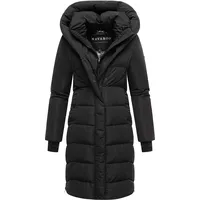 Navahoo Damen Winter Steppmantel Parka lang mit Kapuze - warme elegante Winterjacke, gefütterter Wintermantel Laubzauber