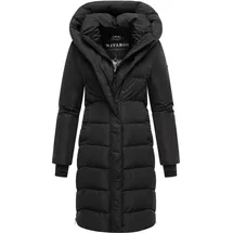 Navahoo Damen Winter Steppmantel Parka lang mit Kapuze - warme elegante Winterjacke, gefütterter Wintermantel Laubzauber