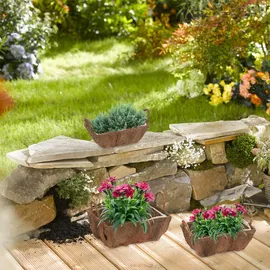 Relaxdays Blumenkasten 30,5 x 24 x 19 cm Braun