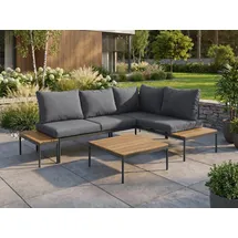 beautysofa LIVORNO Loungeset dunkelgrau