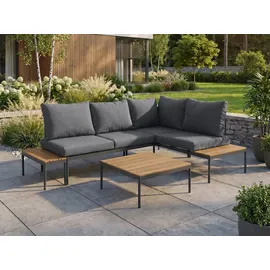 beautysofa LIVORNO Loungeset dunkelgrau