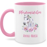 Tasse Tassen 325ml - Pferd Pferde - Reiten Mädchen Namen - Pferdemädchen - 325 ml - Rosa - pferdefans personalisierte für reiterin mamen reiter sachen teetasse reiterinnen name reitersachen