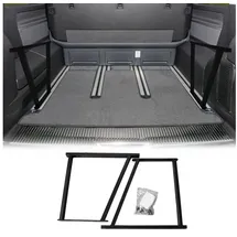 Omtec Klappmatratze Multiflexboard Schienen für VW T5 Multivan 2003-15 Unterlage Schrauben, OMAC, 10 cm hoch schwarz