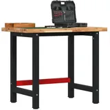 vidaXL Werkbank 100x60x83 cm Massivholz Akazie Rechteckig