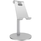 tooloflife Universal Einstellen Tablet Ständer, Aluminiumlegierung Tablet Ständer Handy Halterung mit Stabiler Basis - Silber
