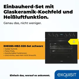 Exquisit EHE285-HBZ-020 Herd-Set schwarz