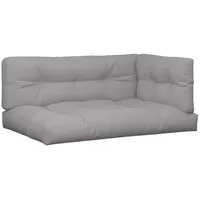 VidaXL Palettenkissen 3-tlg. Grau Stoff