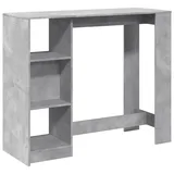 vidaXL Bartisch mit Regal 124 x 46 x 103,5 cm Grau