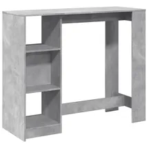 vidaXL Bartisch mit Regal 124 x 46 x 103,5 cm Grau