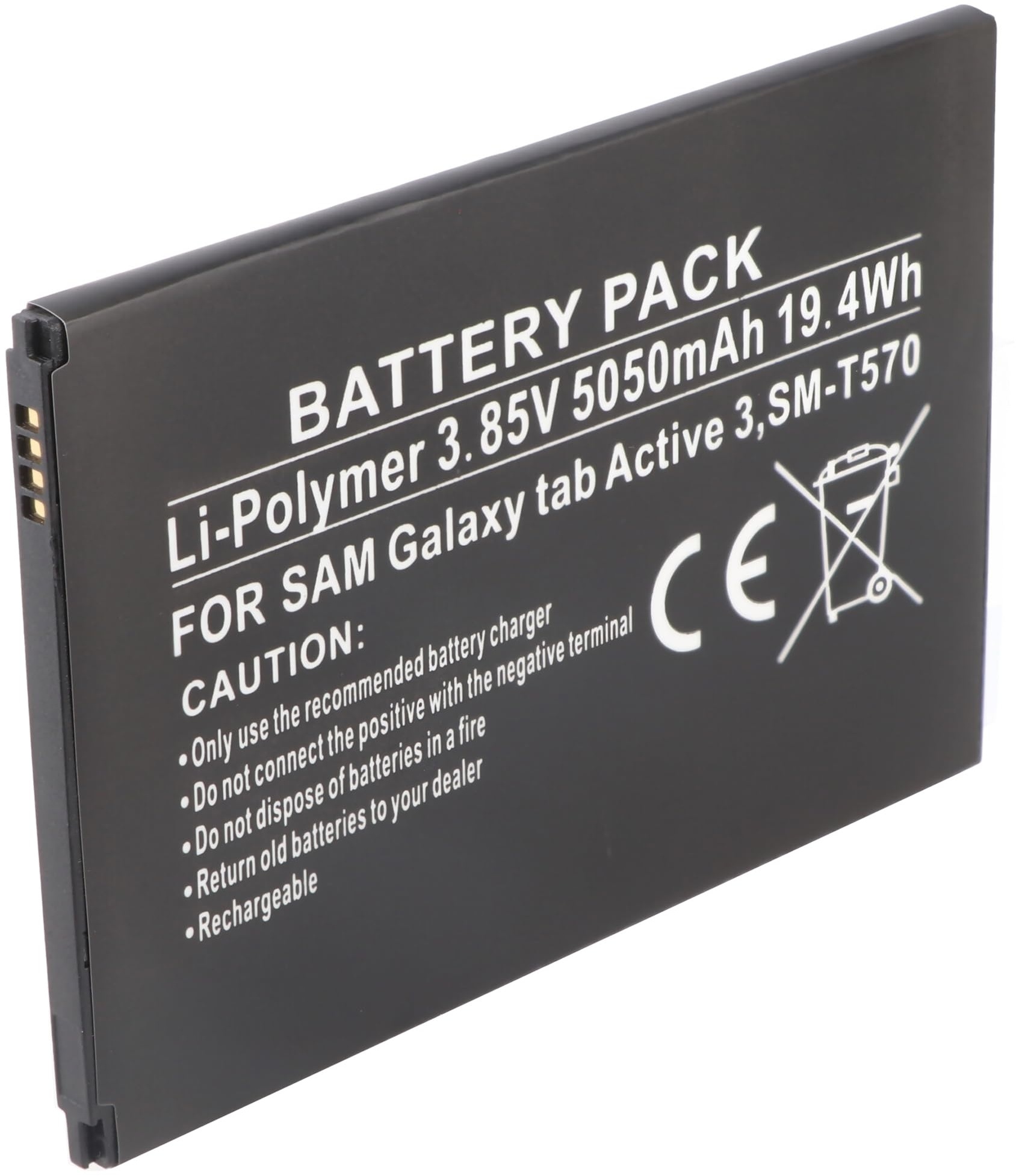 Akku passend für Samsung Galaxy Tab Active 3, SM-T570, Li-Polymer, 3,85V, 5050mAh, 19,4Wh