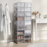 Schuhboxen, 18er Set, Schuh-Organizer aus Kunststoff