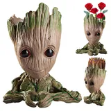 Groot Treeman Pflanzer, Baby Groot Blumentopf, Innovative Action-Figur aus Filmklassiker I AM Groot, Groot Sukkulenten Pflanzgefäß, Groot Blumentöpfe Mit Drainage Loch, für Garten & Aquarium