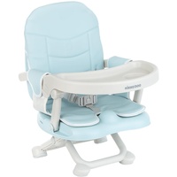 KikkaBoo Sitzerhöhung Pappo, Booster bis zu 36 Monate, höhenverstellbar, in 4 Positionen, zusammenklappbar, abnehmbares Tablett, tragbar, kompakt, blau
